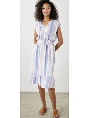 RAILS Ashlyn Dress in Marini Stripe Linen Blend Size Small Boho Coastal Gauzy